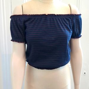 2/$14 Wednesday's Girl Off the Shoulder Crop Top